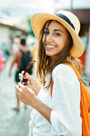 Per diem nurse smiling on vacation in their free time