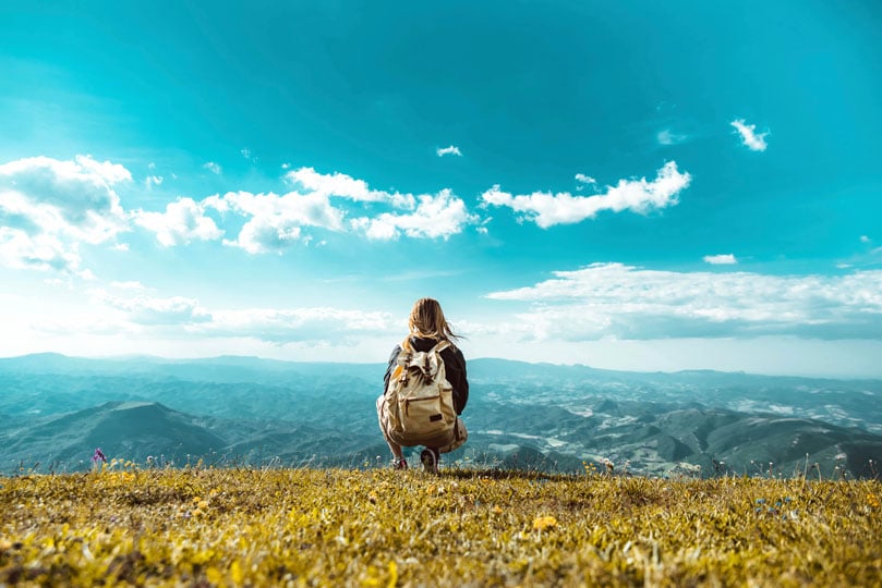 Travel nurse hiking in their free time