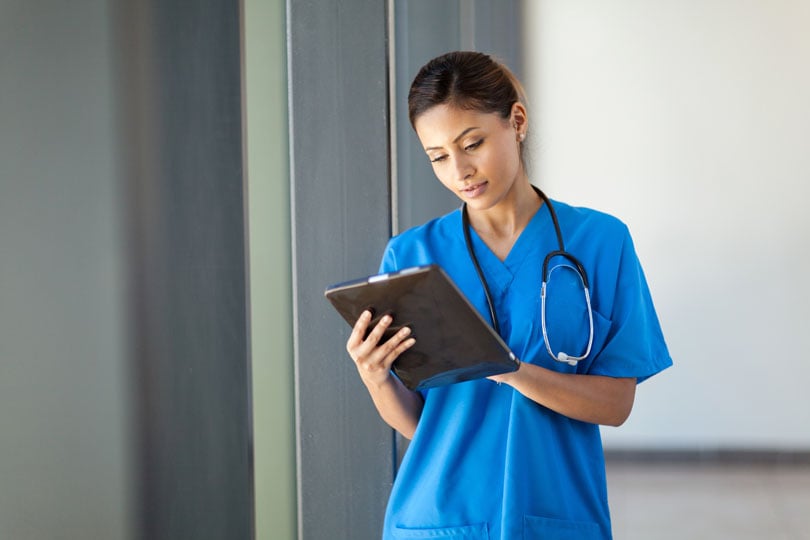 Nurse working in a hospital