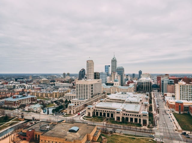 Aerial view of Indianapolis, Indiana