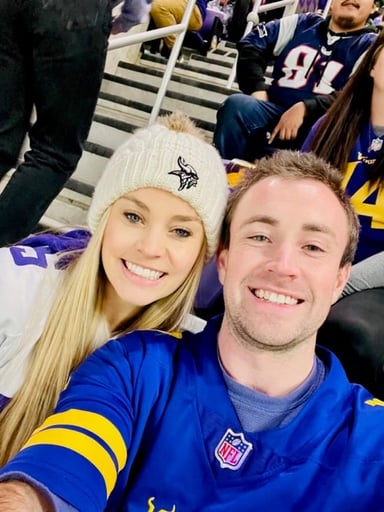 Travel nurse selfie while attending a Vikings football game in Minneapolis, Minnesota