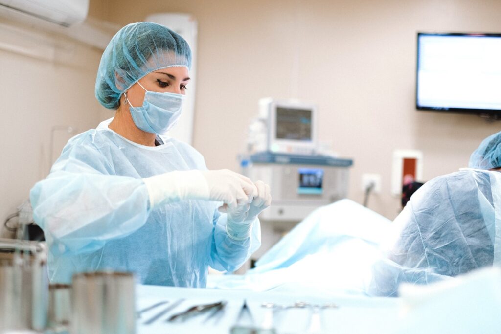 Allied Health Professional in surgery room 
