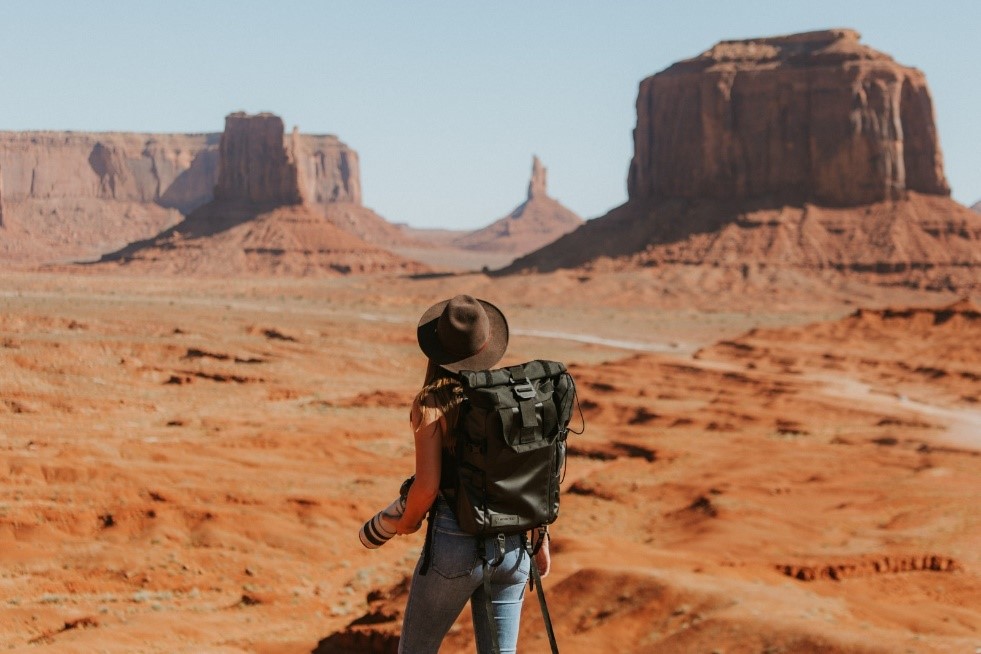 Female travel nurse hiking in the Arizona desert