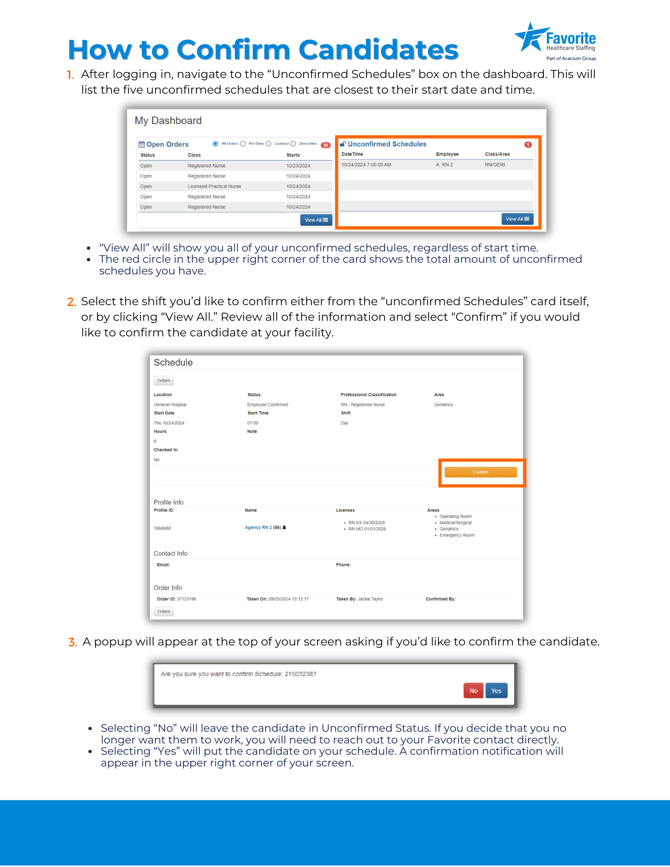 Confirming Candidates - Per Diem