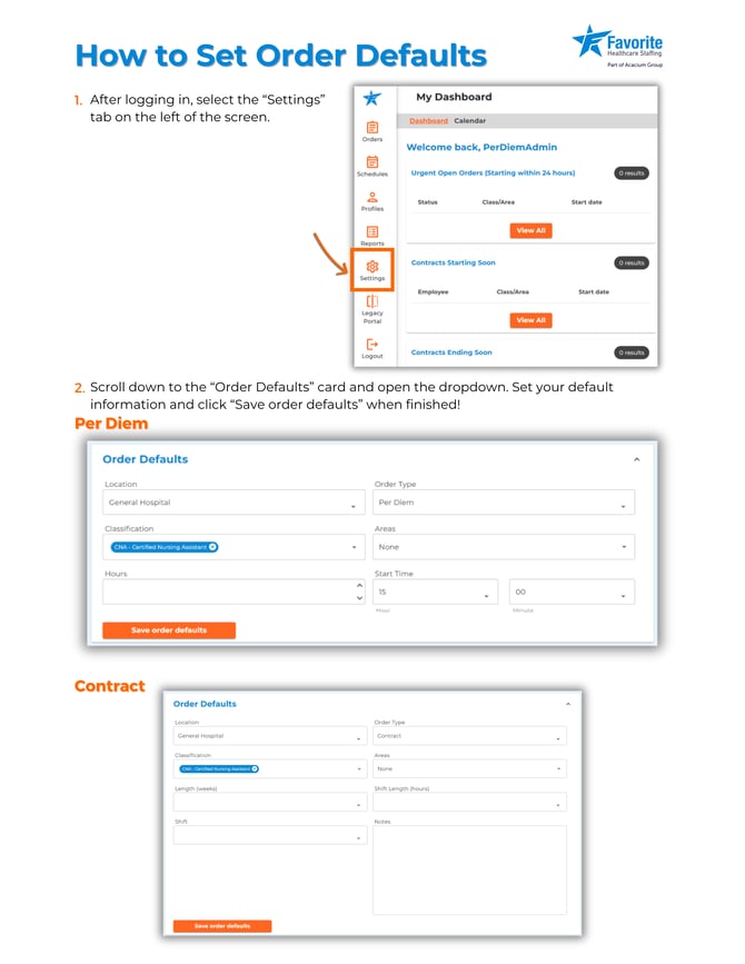 How to Set Order Defaults 1