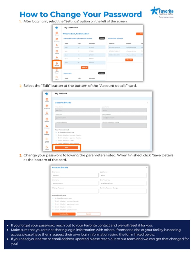 Changing Your Password