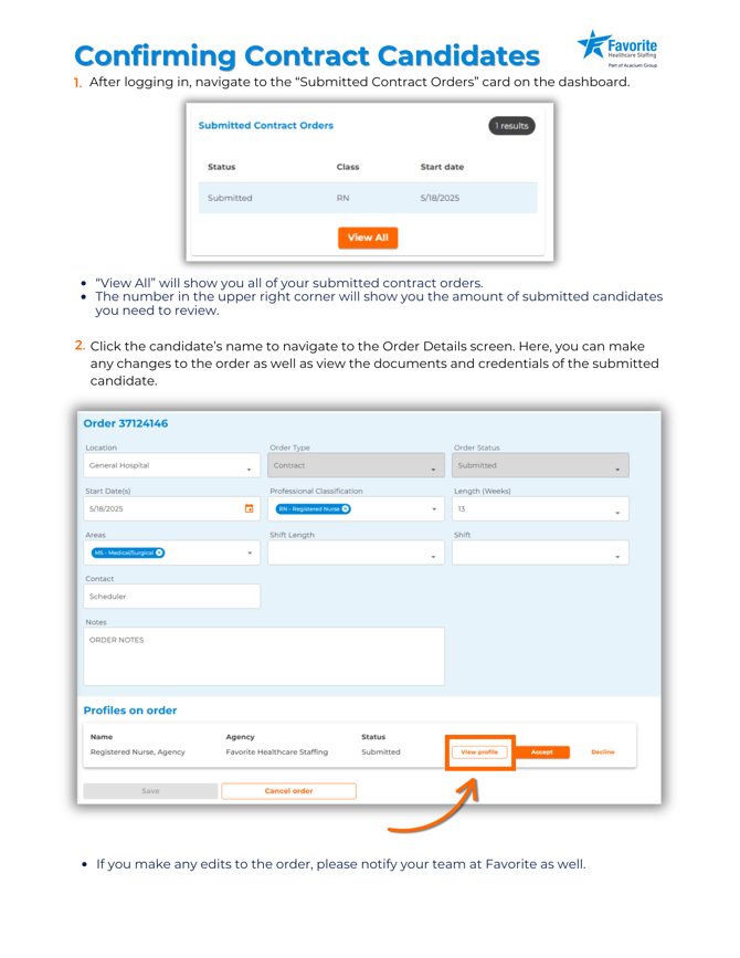 Confirming Candidates - Contract