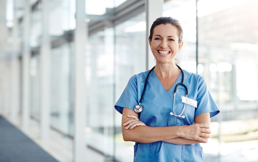 Emergency services nurse smiling at the camera