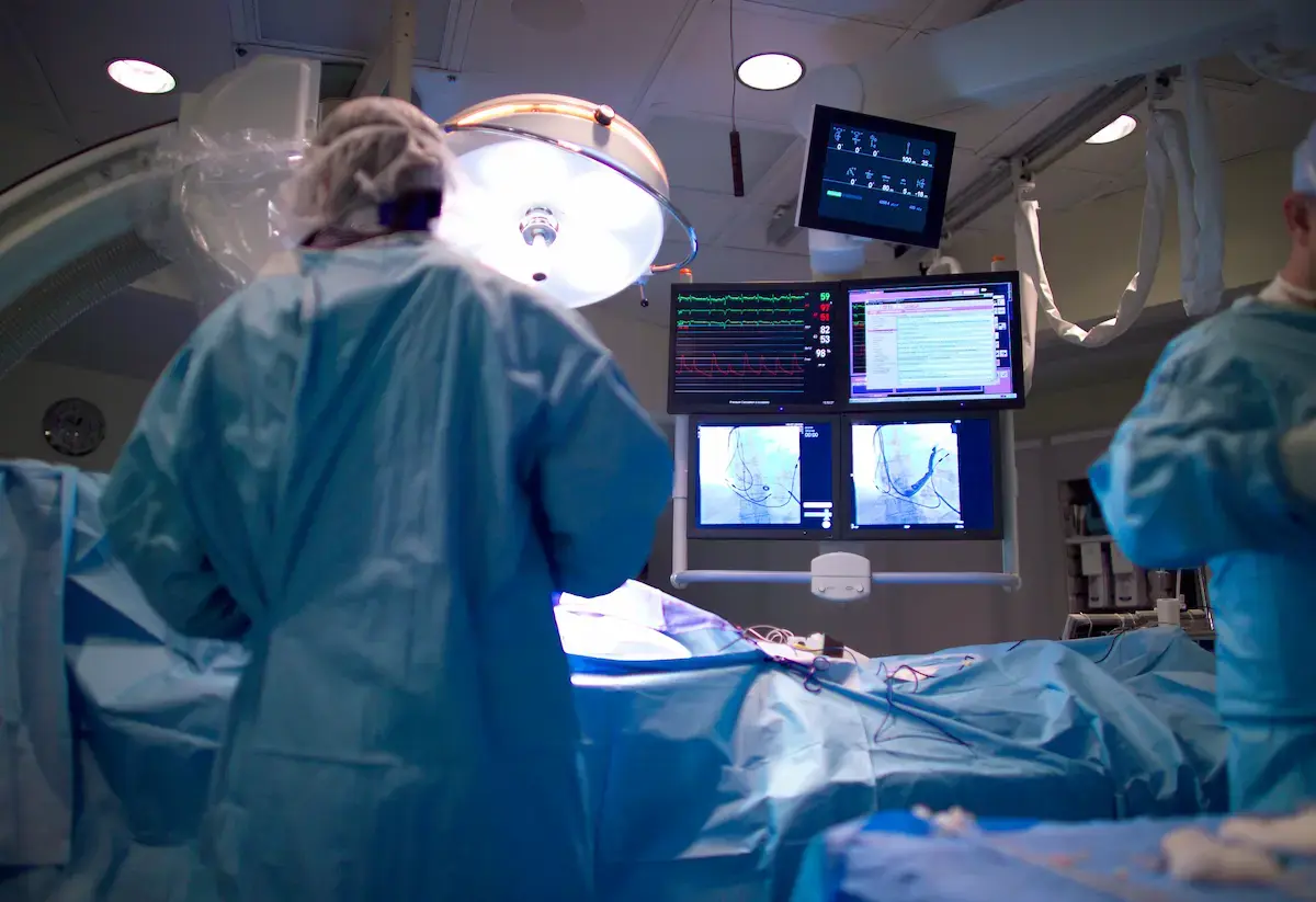 RNs working in a cath lab