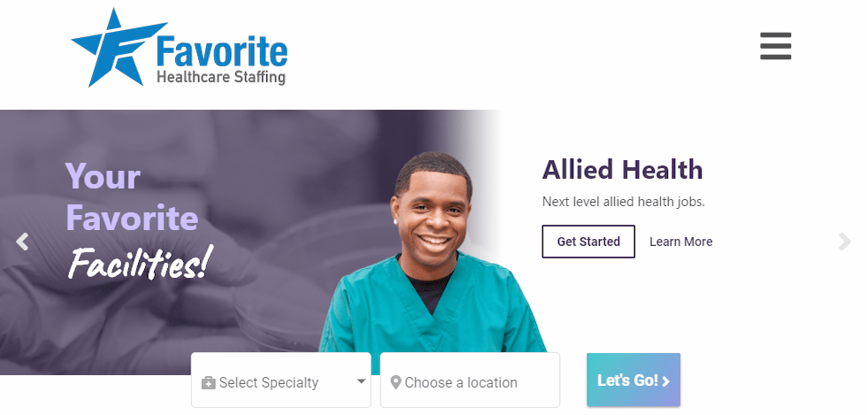 Favorite Healthcare Staffing Website Redesign