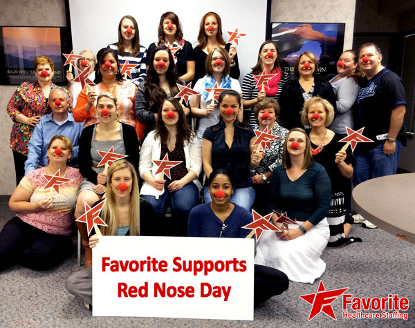 Favorite Healthcare Staffing Puts Our Best Red Nose Forward to End Childhood Poverty. Join the Challenge!