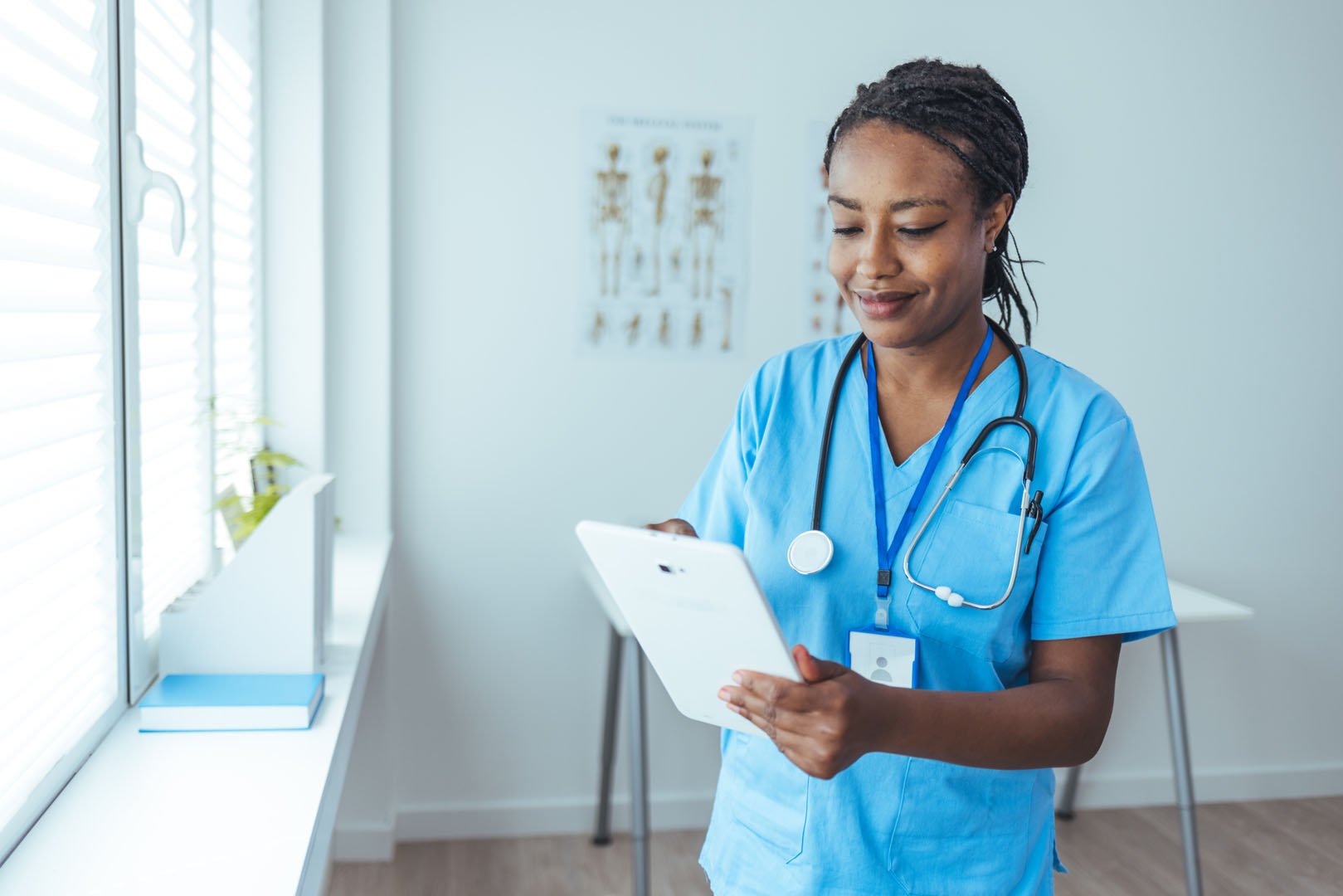 Favorite Healthcare Staffing nurse looking at clipboard